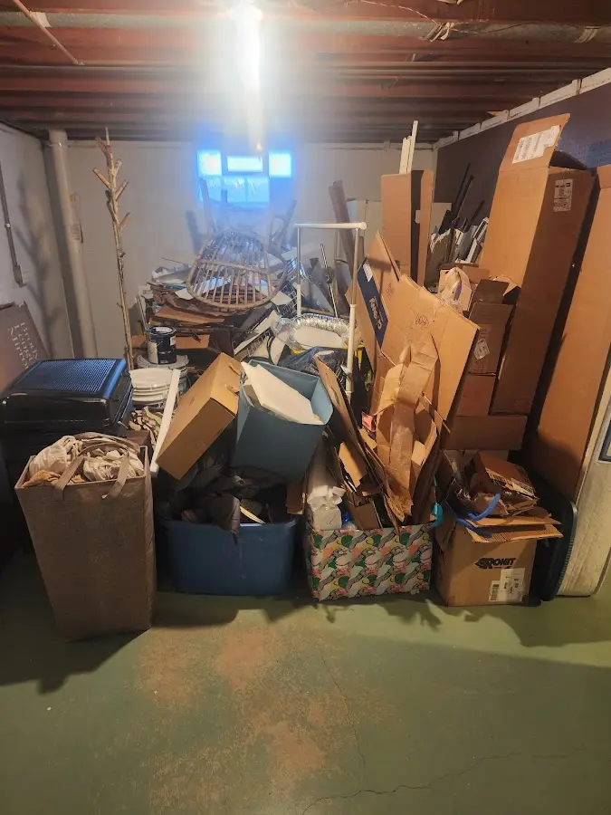 Roll-off dumpster container at job site for 20 Yard Dumpster Rental in Oakfield